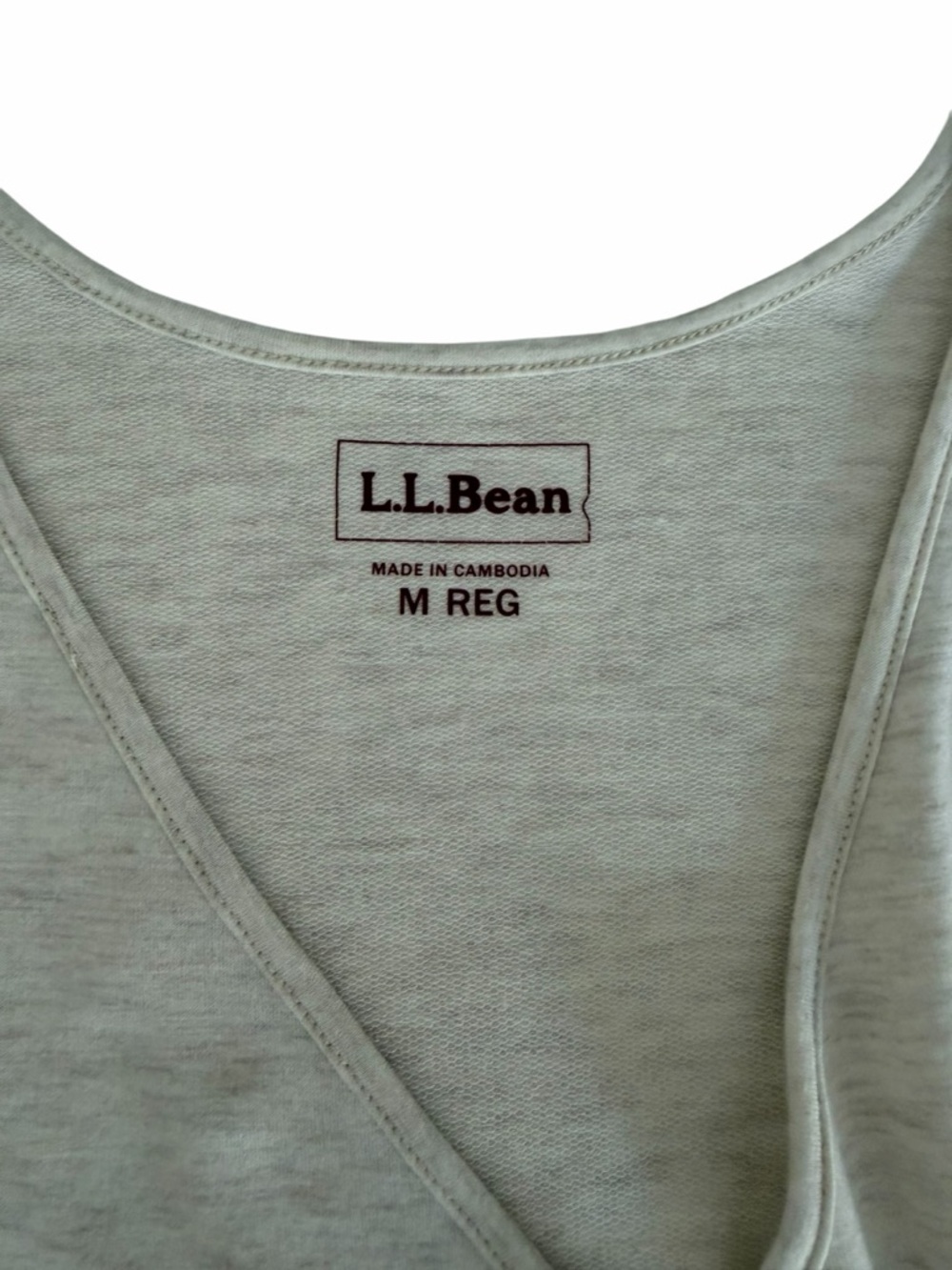 L.L. BEAN Beige Wrap Style Long Sleeve Top Soft Casual Classic size m - Picture 4 of 9